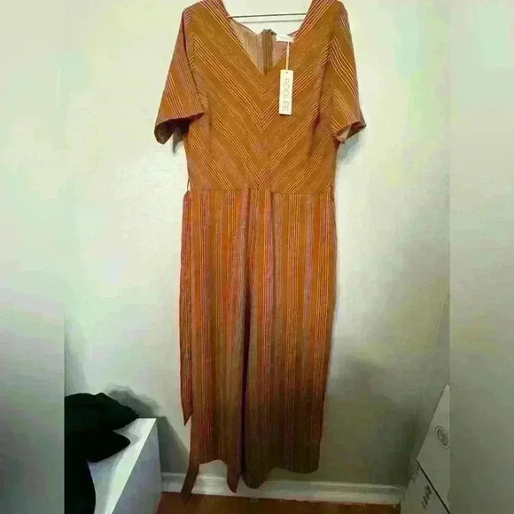 Roolee Orange Short Sleeve Stripped Jumpsuit Size XXL NEW - Picture 11 of 11